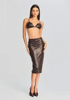 Esti Leather Bra -Retrofete Sales Store Ecommerce Crop 20230815 Esti Bra Mercy Skirt Dark Chocolate 1401 ECOMM
