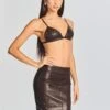 Esti Leather Bra -Retrofete Sales Store Ecommerce Crop 20230815 Esti Bra Mercy Skirt Dark Chocolate 1415 ECOMM