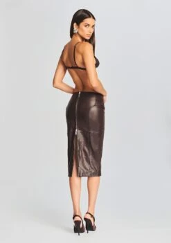 Mercy Leather Skirt -Retrofete Sales Store Ecommerce Crop 20230815 Esti Bra Mercy Skirt Dark Chocolate 1497 ECOMM