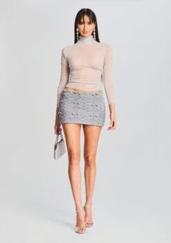 Brooke Embellished Knit Skirt -Retrofete Sales Store Ecommerce Crop 20230816 SET1 JENNACARDIGANCHELSEAGREY BROOKSKIRT 3032 ECOMM