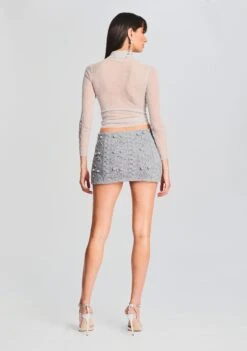 Brooke Embellished Knit Skirt -Retrofete Sales Store Ecommerce Crop 20230816 SET1 JENNACARDIGANCHELSEAGREY BROOKSKIRT 3111 ECOMM