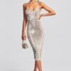 Isabella Sequin Crochet Dress