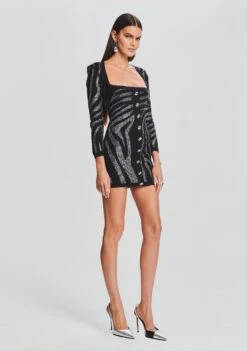 Elvira Knit Dress -Retrofete Sales Store Ecommerce Crop 23 09 21 BLACKZEBRAMINIDRESS 866 ECOMM