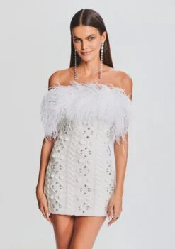 Kimberely Embellished Knit Dress -Retrofete Sales Store Ecommerce Crop 23 09 21 KIMBERELYDRESS IVORY 1974 ECOMM