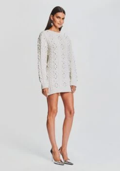 Maple Embellished Sweater Dress 9 Maple Embellished Sweater Dress -Retrofete Sales Store Ecommerce Crop 23 09 21 MAPLETOP EVIAHAT IVORY 2158 ECOMM