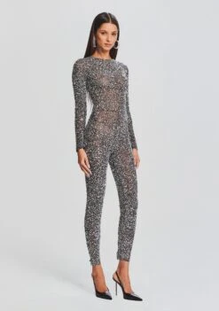 Marcel Sequin Jumpsuit -Retrofete Sales Store Ecommerce Crop 23 09 21 MARCELJUMPSUIT BLACKSILVER 3177 ECOMM