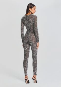 Marcel Sequin Jumpsuit -Retrofete Sales Store Ecommerce Crop 23 09 21 MARCELJUMPSUIT BLACKSILVER 3186 ECOMM
