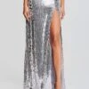 Savannah Sequin Maxi Skirt -Retrofete Sales Store Ecommerce Crop 23 09 21 ORENBUSTIER SAVANNAHSKIRT SILVER 2926 ECOMM