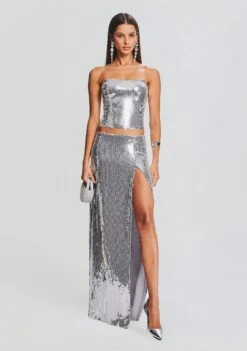 Retrofete Sales Store -Retrofete Sales Store Ecommerce Crop 23 09 21 ORENBUSTIER SAVANNAHSKIRT SILVER 2934 ECOMM