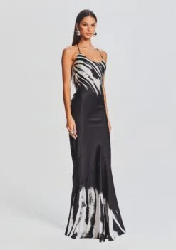 Cami Silk Dress -Retrofete Sales Store Ecommerce Crop 23 09 22 CAMIDRESS ZEBRAINKOMBRE 487 ECOMM