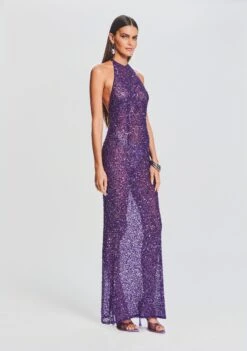 Clarisse Sequin Dress -Retrofete Sales Store Ecommerce Crop 23 09 22 CLARISSEDRESS AMETHYST 973 ECOMM
