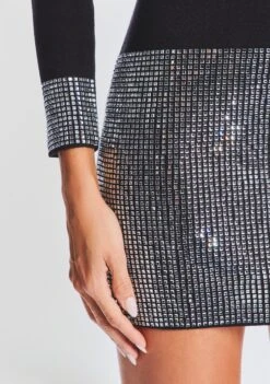 Rue Embellished Knit Dress -Retrofete Sales Store Ecommerce Crop 23 09 22 RUEDRESS BLACK 1092 ECOMM