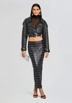 Whitley Embellished Leather Skirt -Retrofete Sales Store Ecommerce Crop 23 10 18 MORAJACKET WHITLEYSKIRT BLACK 2529 ECOMM cd789547 293e 4ac8 99be 78ca8ad34c02