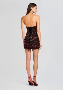 Prae Crystal Embellished Dress -Retrofete Sales Store Ecommerce Crop 23 10 18 PRAEDRESS BLACKRED 1240 ECOMM