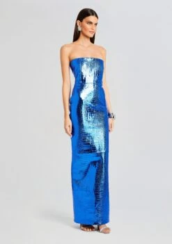 Allure Leather Dress -Retrofete Sales Store Ecommerce Crop 23 10 25 ALLUREDRESS TROPICALBLUE 3055 ECOMM