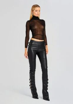 Della Leather Pant 9 Della Leather Pant -Retrofete Sales Store Ecommerce Crop 23 11 15 DELLAPANT BLACK 1394 ECOMM