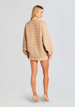 Gianna Embellished Leather Jacket -Retrofete Sales Store Ecommerce Crop 23 11 15 GIANNAJACKET RHEADRESS NUDE 1613 ECOMM