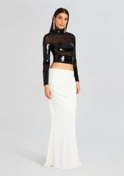 Nyx Sequin Top -Retrofete Sales Store Ecommerce Crop 23 11 15 NYXTOP BLACK 1725 ECOMM