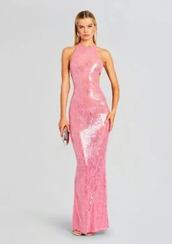 Shivonne Sequin Lace Dress -Retrofete Sales Store Ecommerce Crop 23 11 15 SHIVONNEDRESS PARADISEPINK 2313 ECOMM