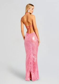 Shivonne Sequin Lace Dress -Retrofete Sales Store Ecommerce Crop 23 11 15 SHIVONNEDRESS PARADISEPINK 2353 ECOMM