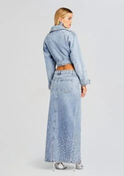 Palermo Embellished Denim Skirt -Retrofete Sales Store Ecommerce Crop 23 11 16 MARCIEJACKET PALERMOSKIRT TRESCA 1629 ECOMM 97136425 8de6 4ff1 aa13 2d9775affc3a