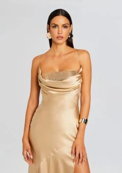 Emery Embellished Silk Dress -Retrofete Sales Store Ecommerce Crop 23 12 18 EMERYDRESS NUDE 1571 ECOMM
