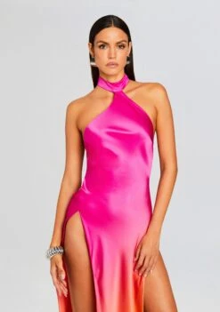Jagger Silk Dress -Retrofete Sales Store Ecommerce Crop 23 12 18 JAGGERDRESS PINKLIMEOMBRE 2023 ECOMM