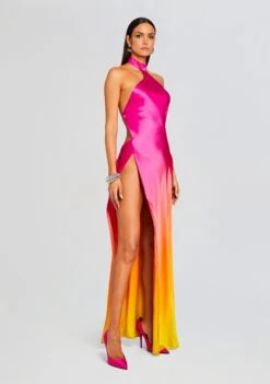 Jagger Silk Dress -Retrofete Sales Store Ecommerce Crop 23 12 18 JAGGERDRESS PINKLIMEOMBRE 2036 ECOMM