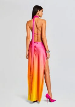 Jagger Silk Dress -Retrofete Sales Store Ecommerce Crop 23 12 18 JAGGERDRESS PINKLIMEOMBRE 2049 ECOMM