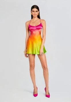 Josefine Silk Dress 11 Josefine Silk Dress -Retrofete Sales Store Ecommerce Crop 23 12 18 JOSEFINEDRESS PINKLIMEOMBRE 2262 ECOMM