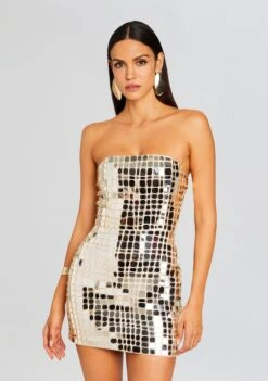 Kaleido Dress -Retrofete Sales Store Ecommerce Crop 23 12 18 KALEIDODRESS BALLERINAGOLD 2497 ECOMM