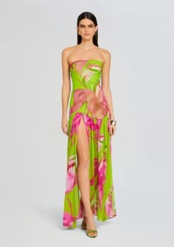 Marisol Silk Dress -Retrofete Sales Store Ecommerce Crop 23 12 18 MARISOLDRESS LIMEANTHURIUM 2065 ECOMM