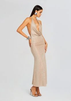 Saar Embellished Knit Dress 9 Saar Embellished Knit Dress -Retrofete Sales Store Ecommerce Crop 23 12 18 SAARDRESS METALLICGOLD 2414 ECOMM