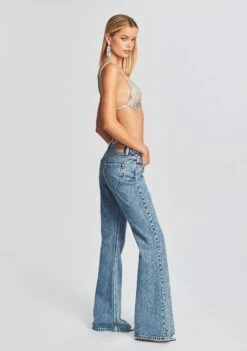 Moore Mid Rise Flare Crystal Embellished Jean 10 Moore Mid Rise Flare Crystal Embellished Jean -Retrofete Sales Store Ecommerce Crop 230111 RETROFETE SET2 SHOT07 0948 eComm