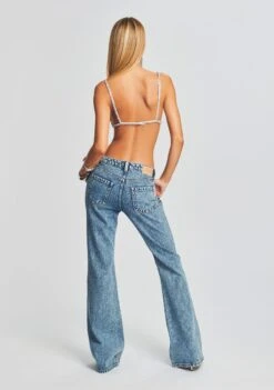 Moore Mid Rise Flare Crystal Embellished Jean 11 Moore Mid Rise Flare Crystal Embellished Jean -Retrofete Sales Store Ecommerce Crop 230111 RETROFETE SET2 SHOT07 0978 eComm