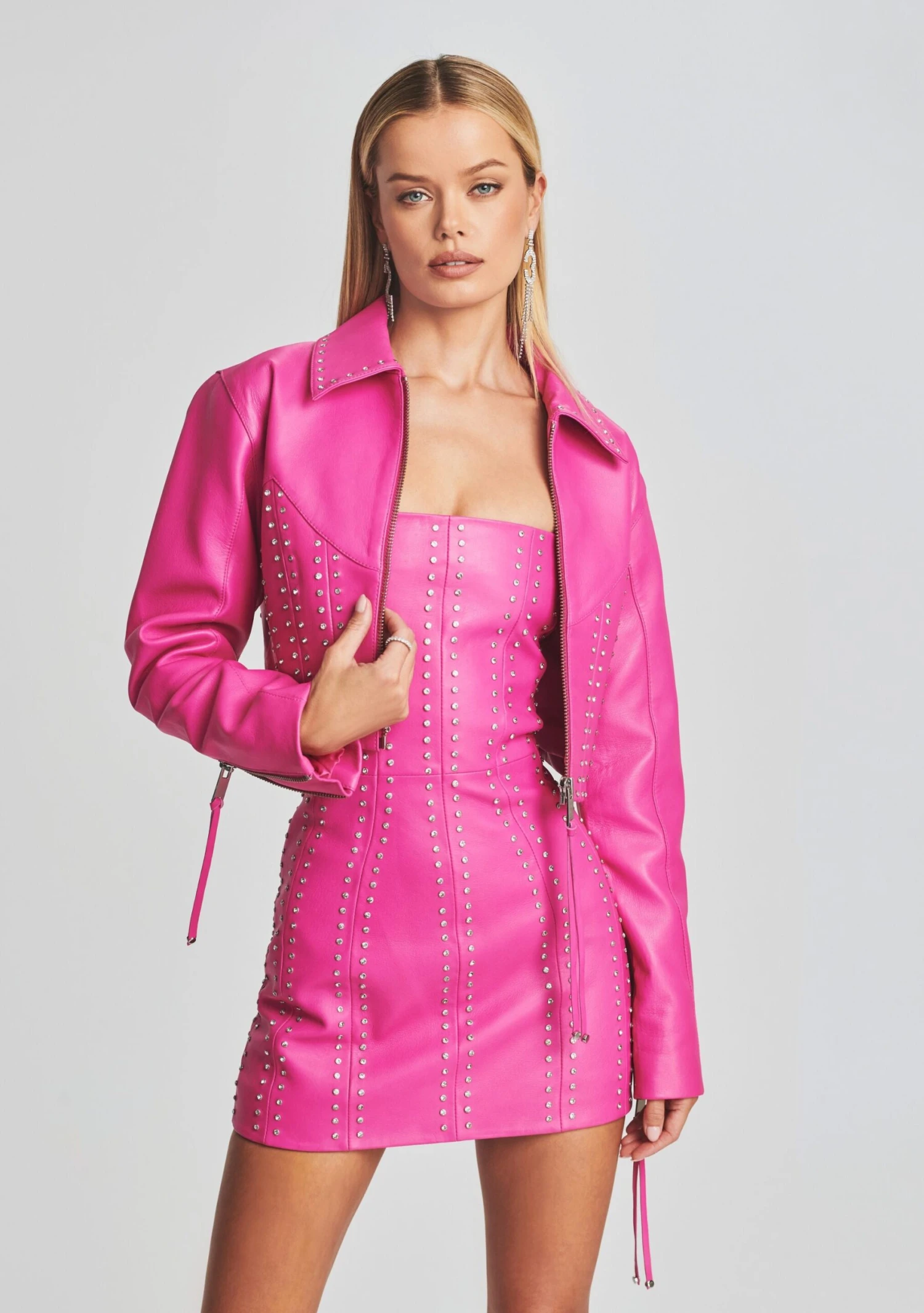 Castor Embellished Leather Jacket 3 Castor Embellished Leather Jacket