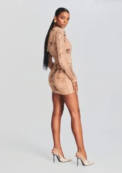 Ebony Suede Leather Dress -Retrofete Sales Store Ecommerce Crop 230718 SET2 EBONYDRESS 4630 ECOMM