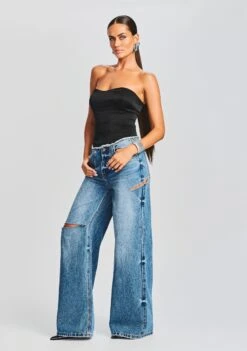 Mads Silk Bustier -Retrofete Sales Store Ecommerce Crop 230718 SET2 MADSBUSTIER ASTONLOWRISEJEAN 0884 ECOMM