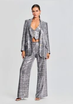 Enid Sequin Blazer -Retrofete Sales Store Ecommerce Crop 230815 SET2 HADDYVEST ENIDBLAZER FLEURPANT 2966 ECOMM