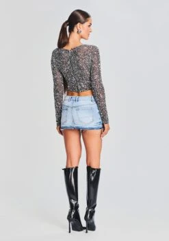 Torrey Sequin Top -Retrofete Sales Store Ecommerce Crop 230815 SET2 TORREYTOP RAVENBLAZER VANESSASKIRT 1051 ECOMM