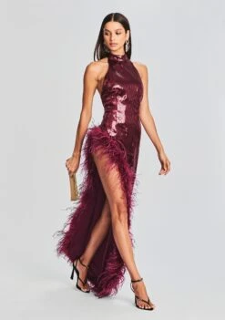 Vixen Sequin Feather Dress -Retrofete Sales Store Ecommerce Crop 230816 SET2 VIXENDRESS 6485 ECOMM