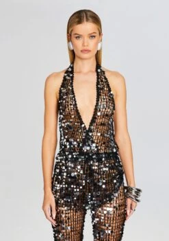 Cali Sequin Crochet Jumpsuit 11 Cali Sequin Crochet Jumpsuit -Retrofete Sales Store Ecommerce Crop 24 01 10 CALIJUMPSUIT BLACK 0775 ECOMM