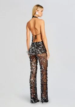 Cali Sequin Crochet Jumpsuit 10 Cali Sequin Crochet Jumpsuit -Retrofete Sales Store Ecommerce Crop 24 01 10 CALIJUMPSUIT BLACK 0781 ECOMM
