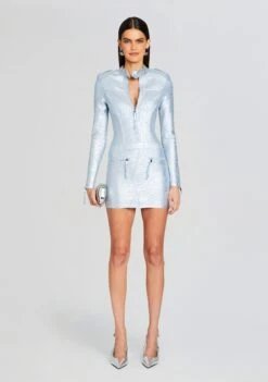 Fenna Coated Knit Dress -Retrofete Sales Store Ecommerce Crop 24 01 10 FENNADRESS COATEDBLUESILVER 0756 ECOMM