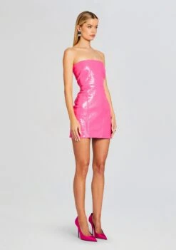 Kimora Leather Dress 10 Kimora Leather Dress -Retrofete Sales Store Ecommerce Crop 24 01 10 KIMORADRESS BRYNNJACKET PARADISEPINK 0377 ECOMM