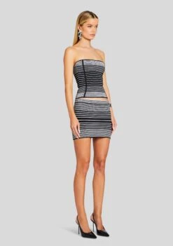 Lise Top -Retrofete Sales Store Ecommerce Crop 24 01 10 LISETOP MINETTESKIRT METALLICBLACKSILVER 0612 ECOMM