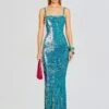Lisette Sequin Crochet Dress -Retrofete Sales Store Ecommerce Crop 24 01 10 LISETTEDRESS AQUAMARINE 0202 ECOMM