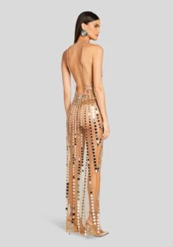 Maris Embellished Dress -Retrofete Sales Store Ecommerce Crop 24 01 10 MARISDRESS TANNIN 0284 ECOMM