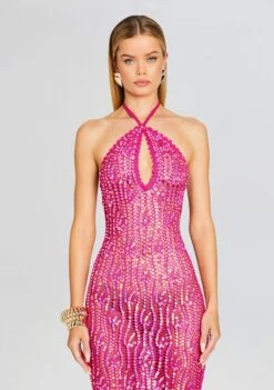 Massie Sequin Crochet Dress -Retrofete Sales Store Ecommerce Crop 24 01 10 MASSIEDRESS PARADISEPINK 0416 ECOMM