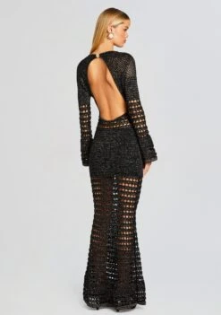 Elvana Knit Crochet Dress 10 Elvana Knit Crochet Dress -Retrofete Sales Store Ecommerce Crop 24 01 11 ELVANADRESS BLACKGOLD 0536 ECOMM